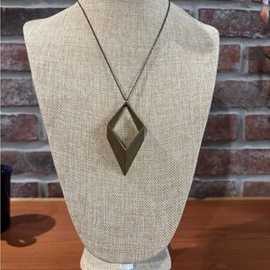 Geometric Bronze Pendant Necklace